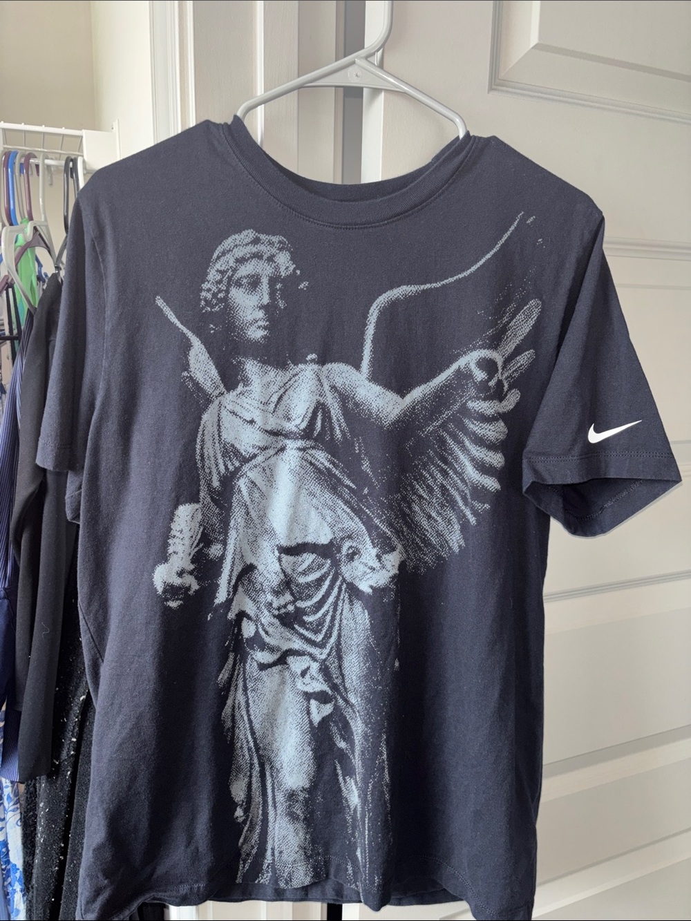 Nike Black T-Shirt with Silver Angel Graphic
